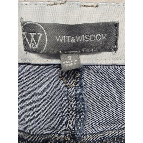 Wit & Wisdom Jeans Womens Size 8 Elastic Waist Raw Fray Hem Stretch Casual - Picture 6 of 8